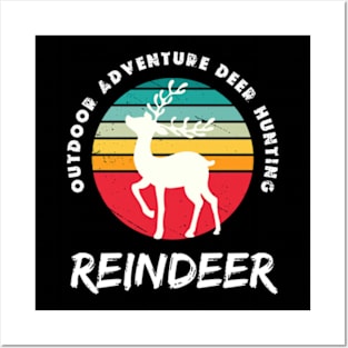 outdoor adventure deer hunting reindeer Posters and Art